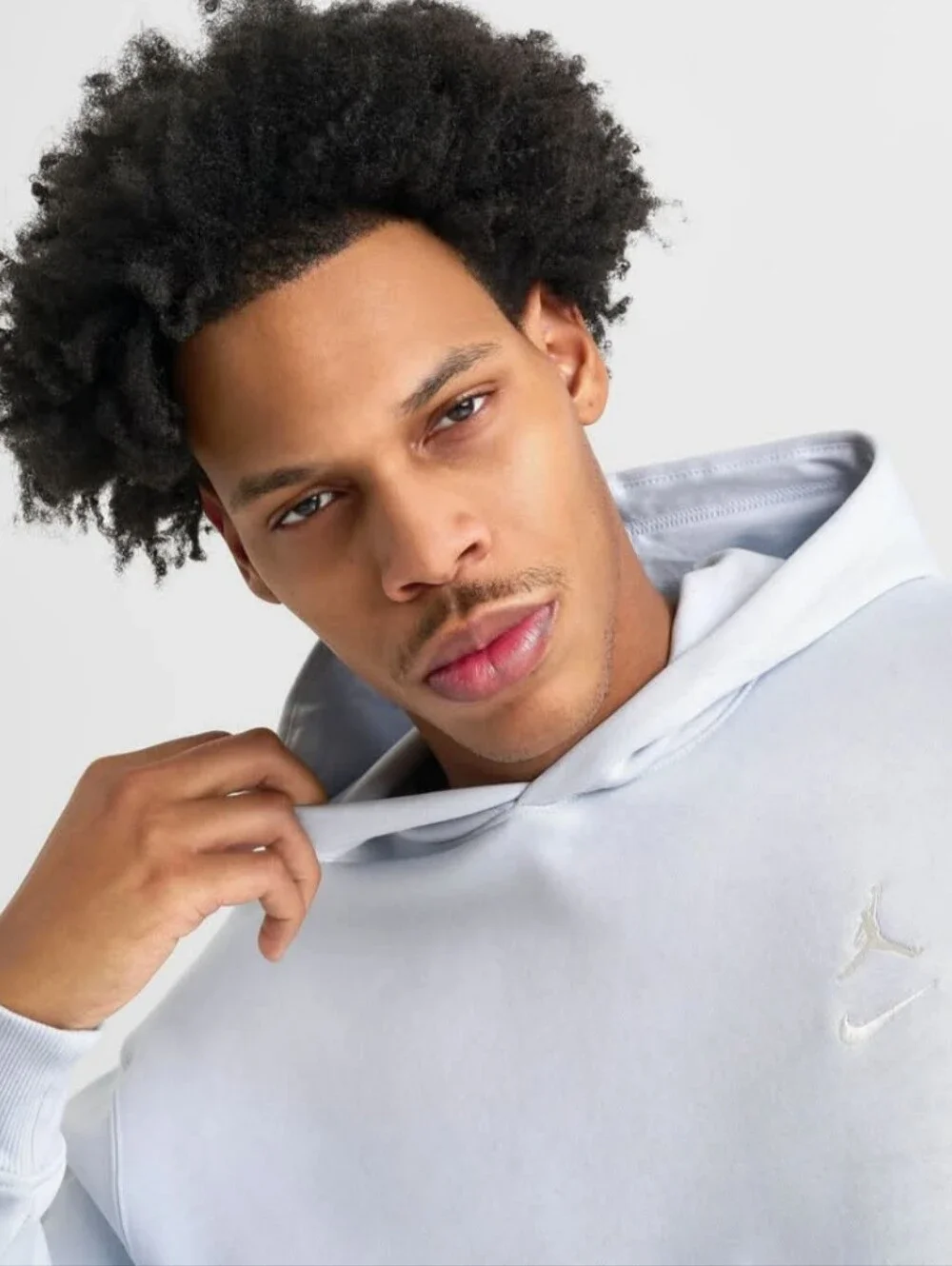 Jordan Men’s Light Blue Pullover Hoodie(Color: Aura/pale ivory)